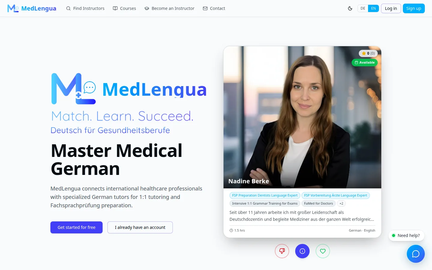 MedLengua product interface