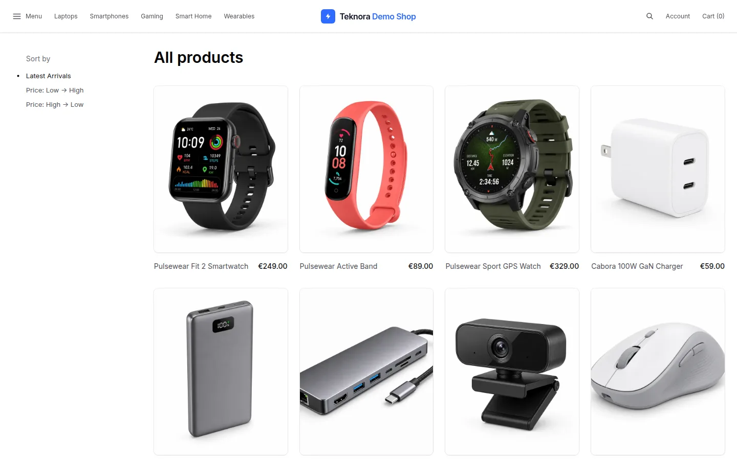 Product listing and search on the custom storefront